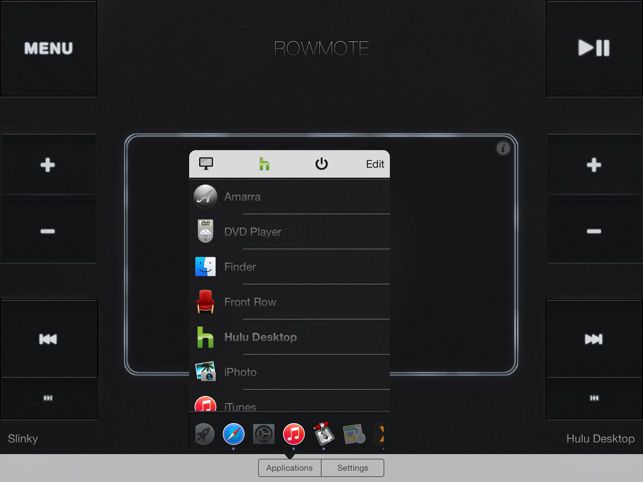 Rowmote-app för att styra programvara på en Mac