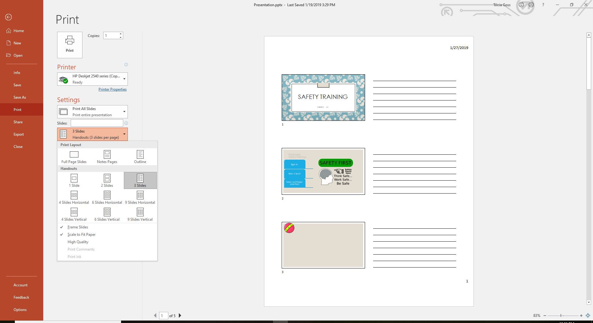 Skärmdump av PowerPoint-bilder för anteckningar