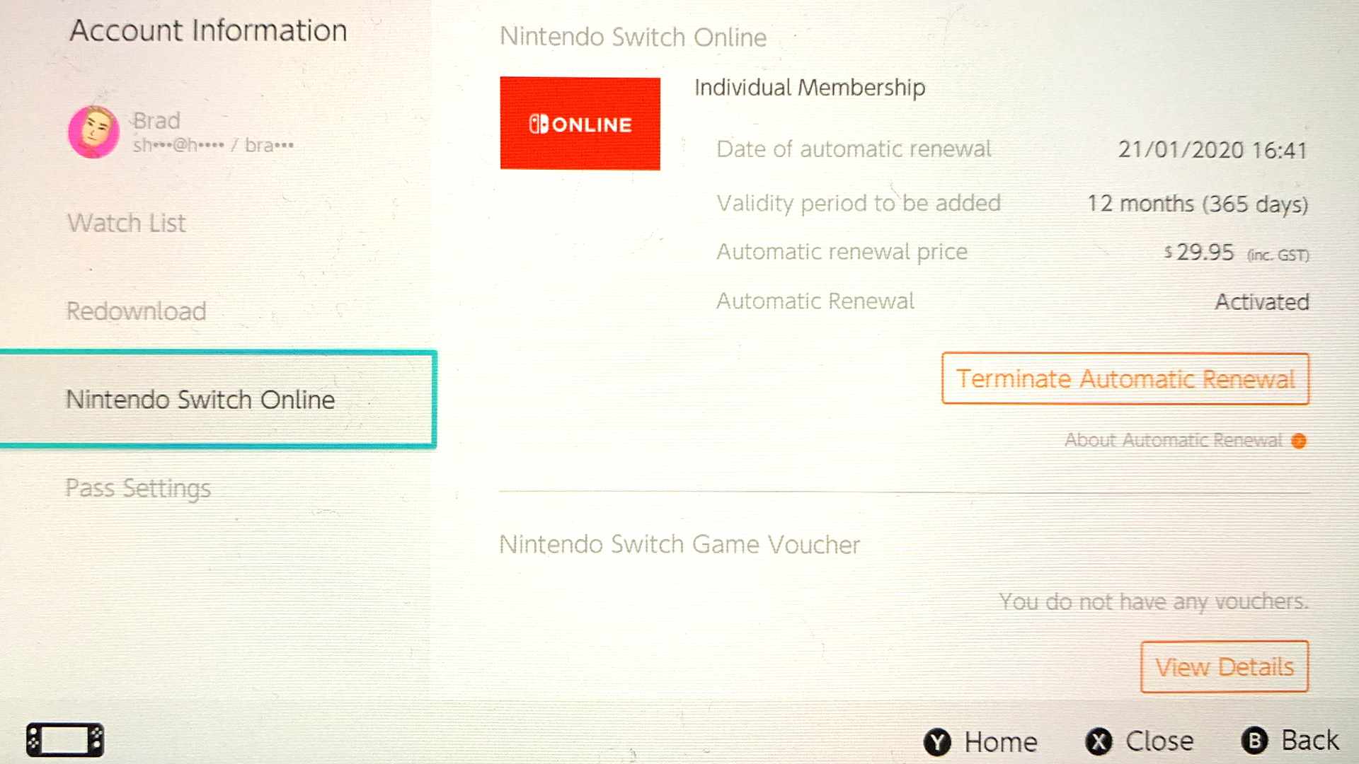 Nintendo eShop i Nintendo Switch-spelkonsolen.