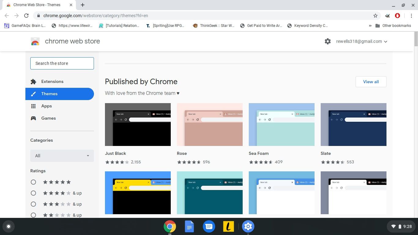 Välj det Chromebook-tema du vill ha från Chrome Web Store.