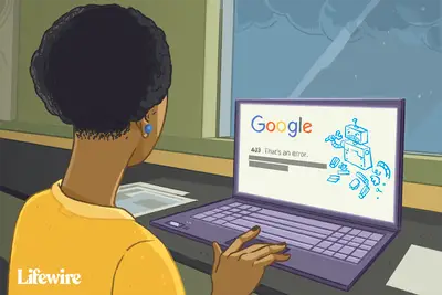 Illustration av en person och en bärbar dator med ett 403 -fel på skärmen