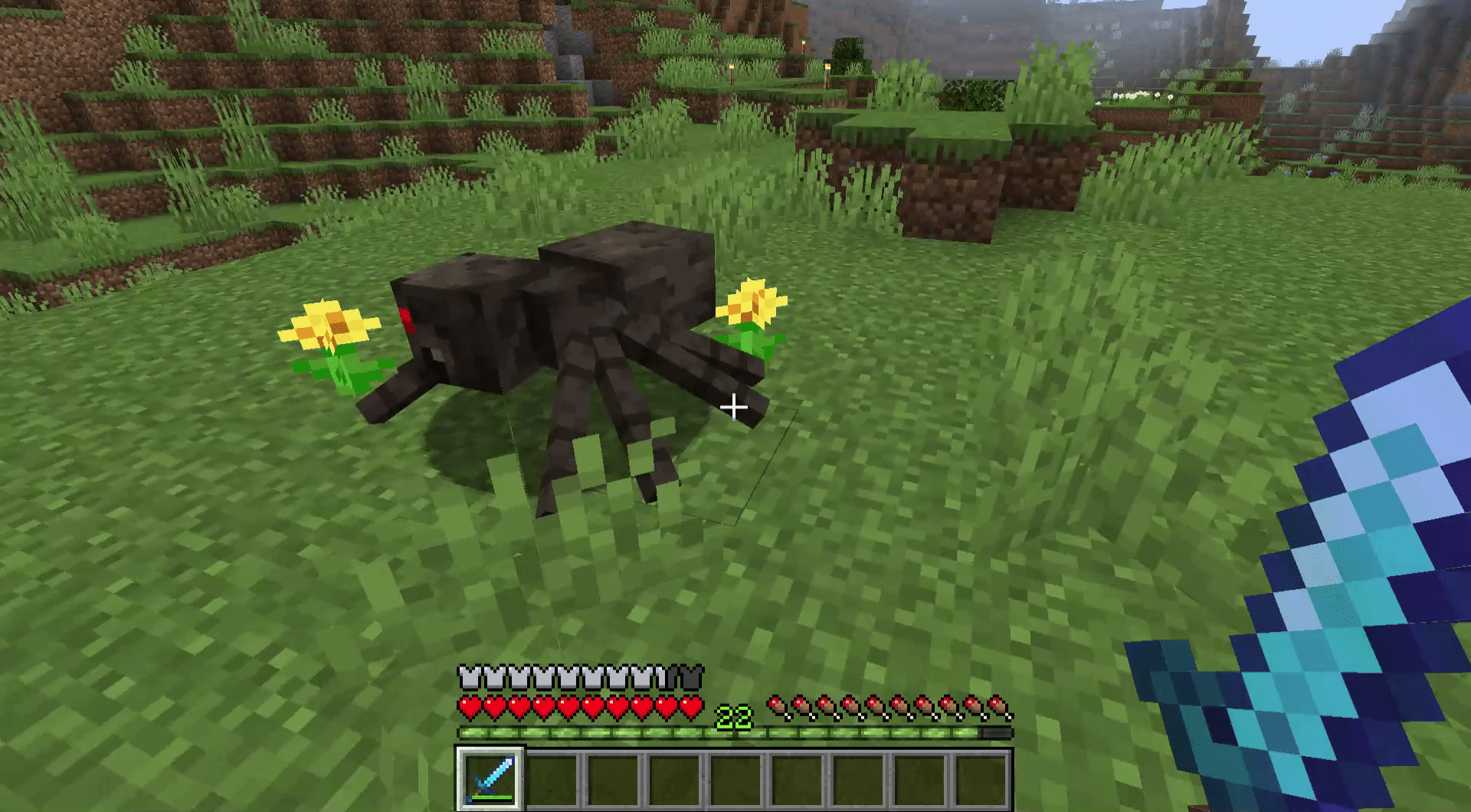 En skärmdump av en spindel i Minecraft.