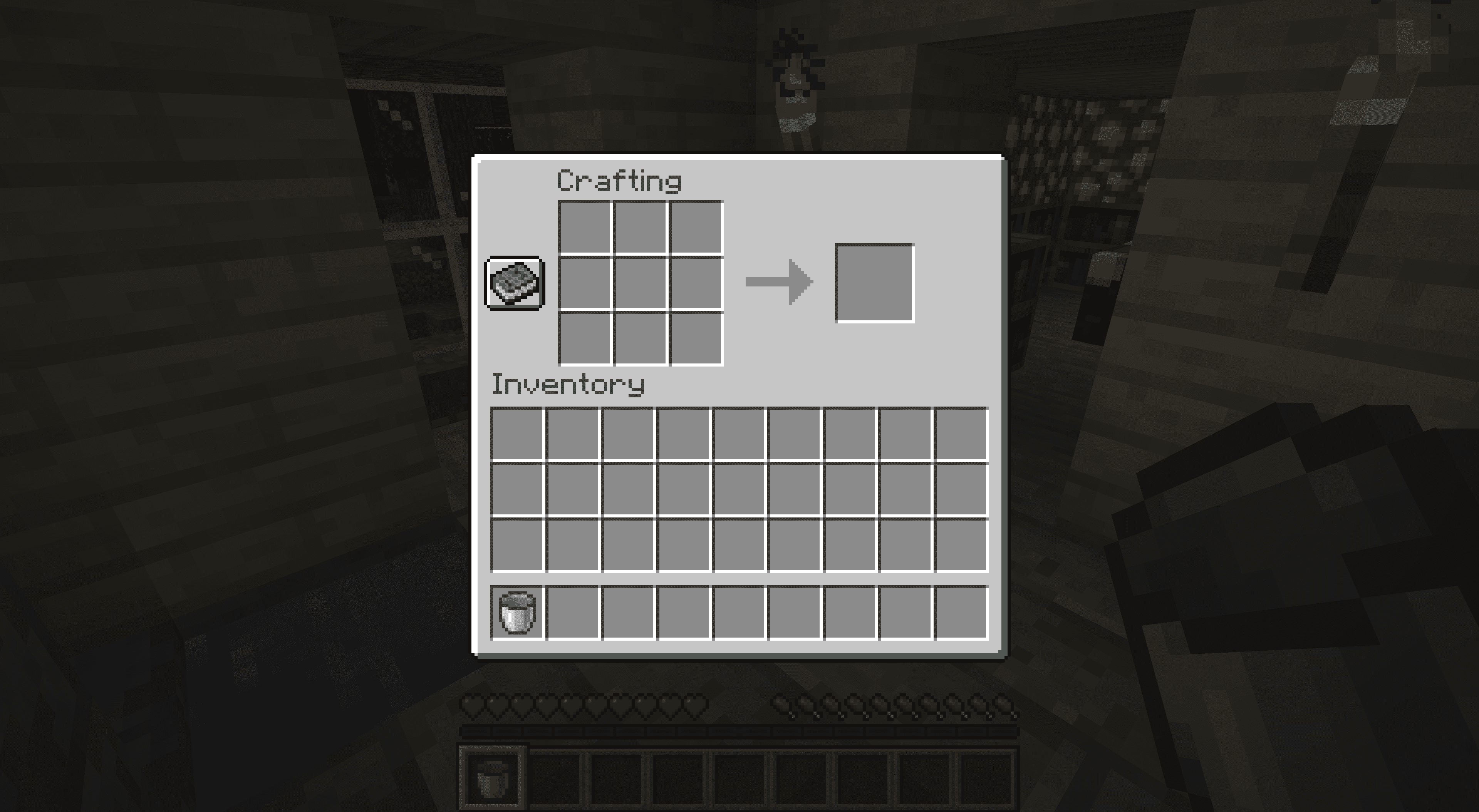 Flytta en utformad hink till lager i Minecraft.