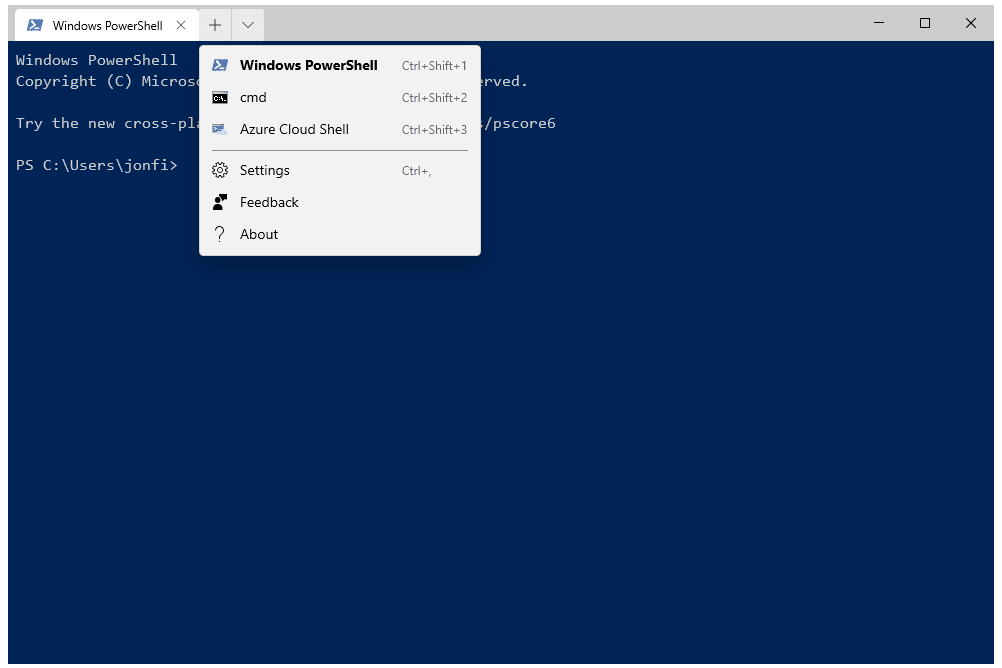 Windows Terminal-menyalternativ