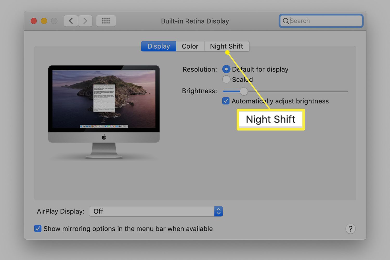 night shift for mac app