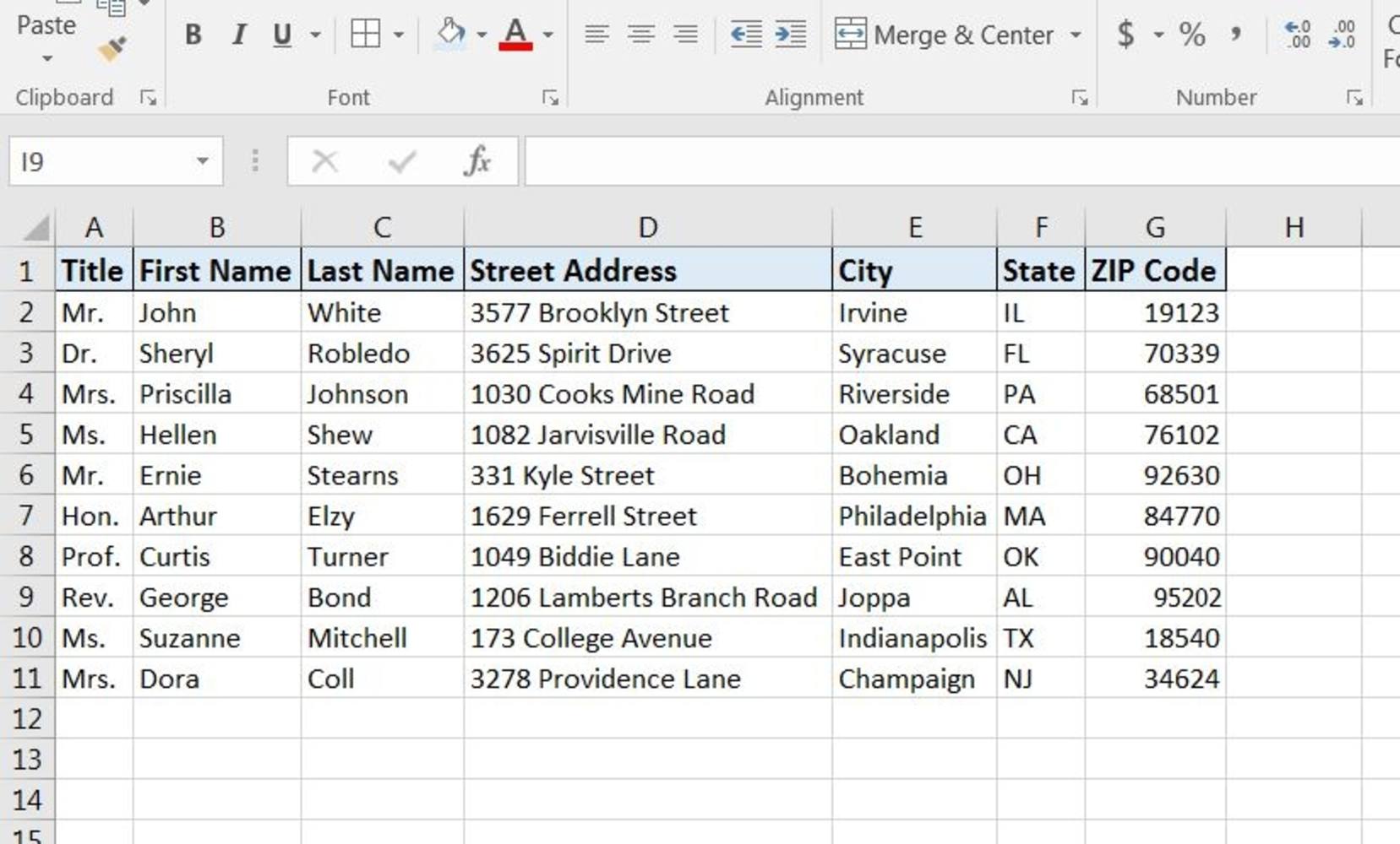 Ange data i Excel