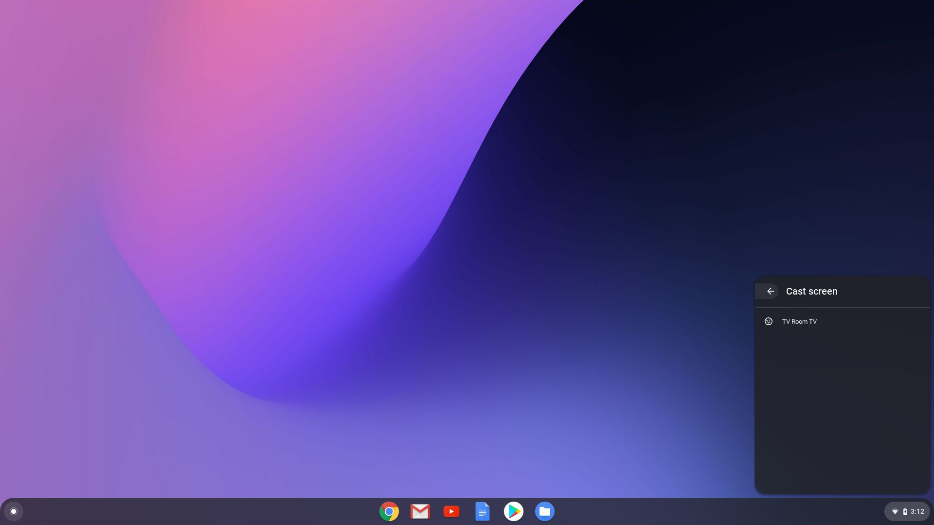 Chrome OS urvalspanel
