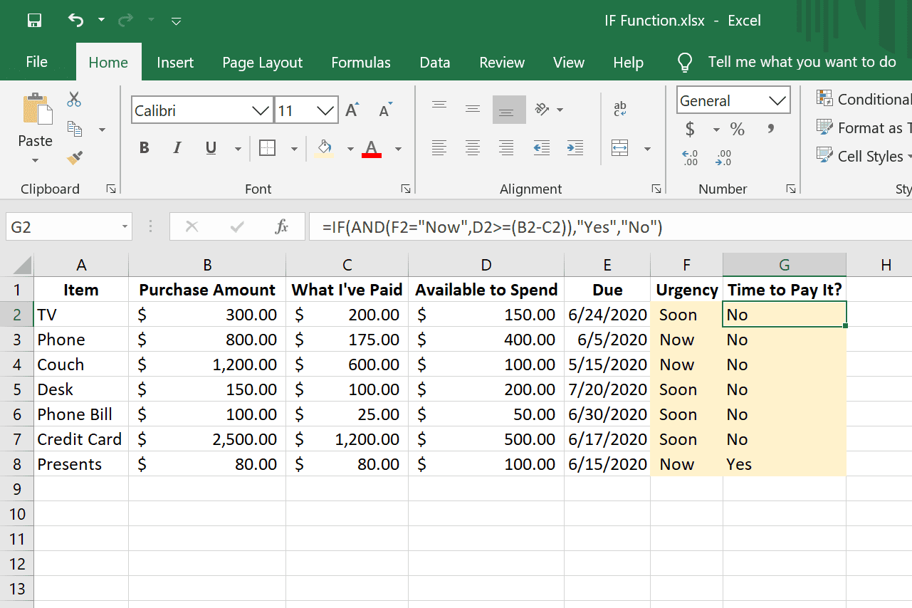 IF-uttalanden som används med AND-funktionen i Excel
