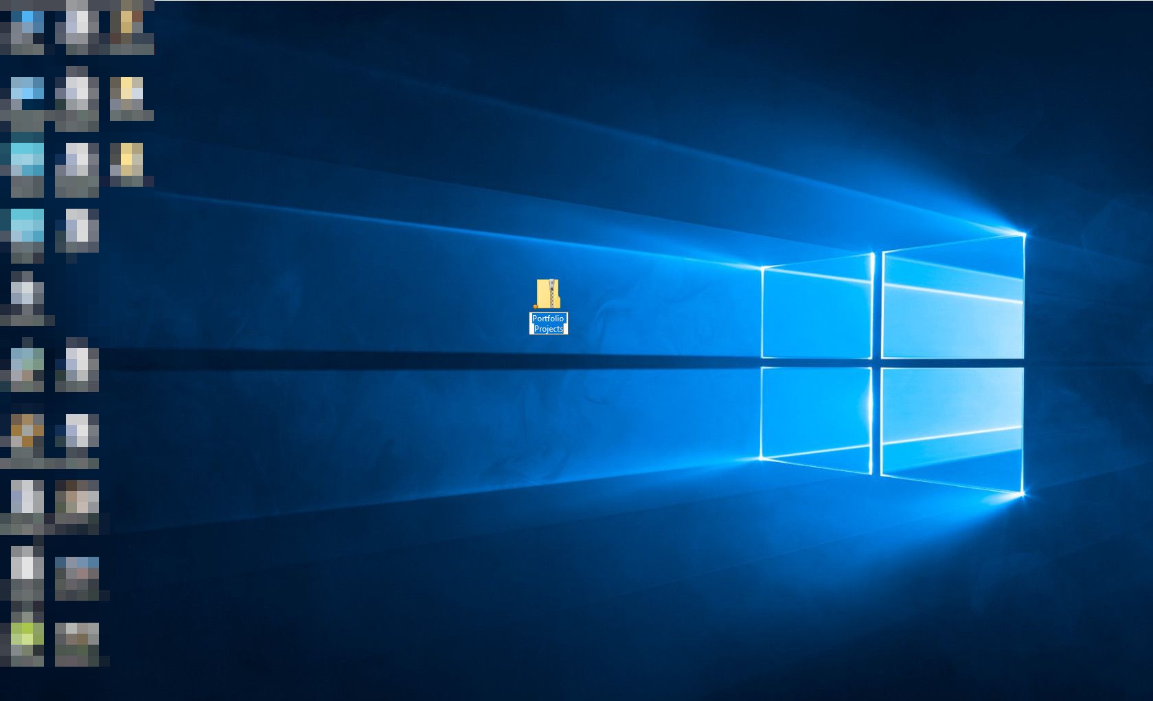Windows-skrivbord med ny ZIP-fil visas