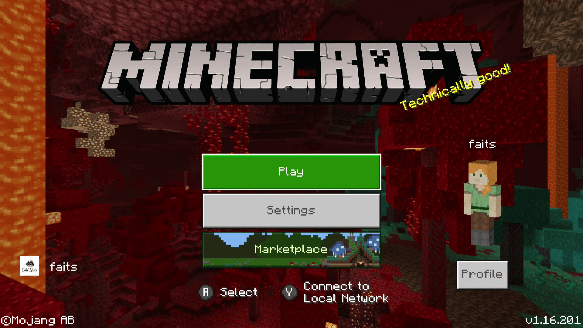 Spela markerat i Minecraft on Switch.