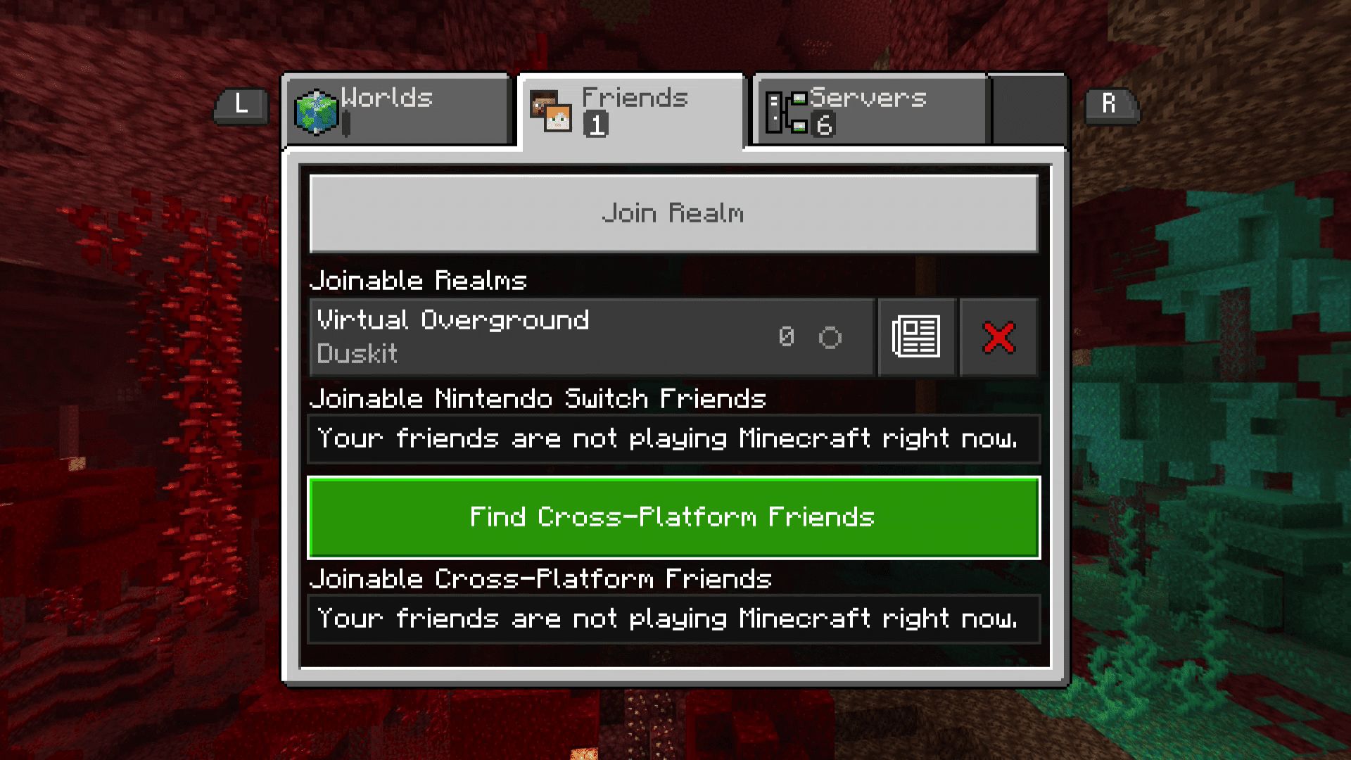 Spelar med vänner i Minecraft on Switch.