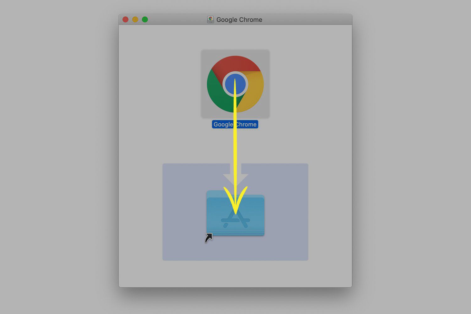 Dra Chrome-ikonen till programikonen