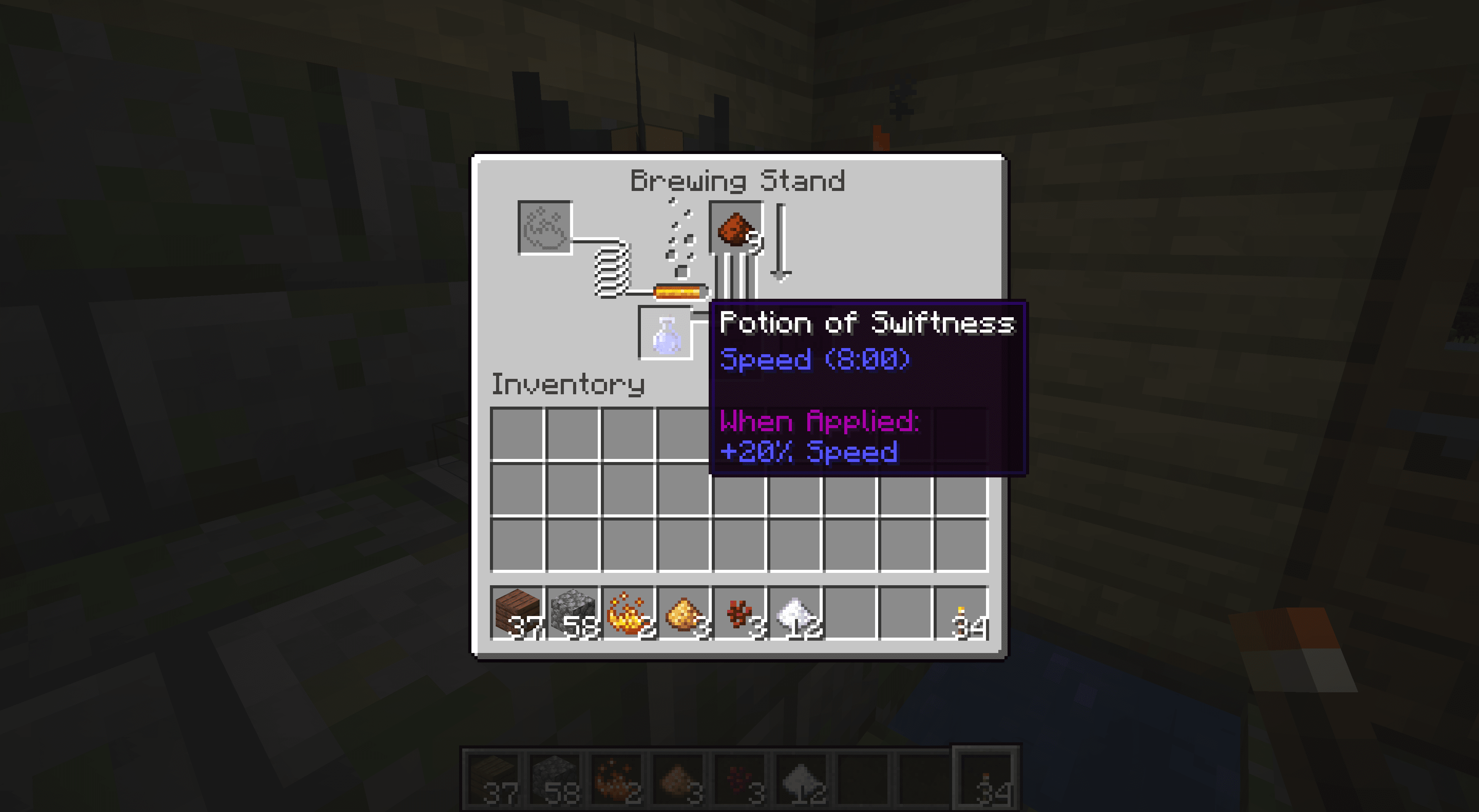 A Potion of Swiftness in Minecraft.