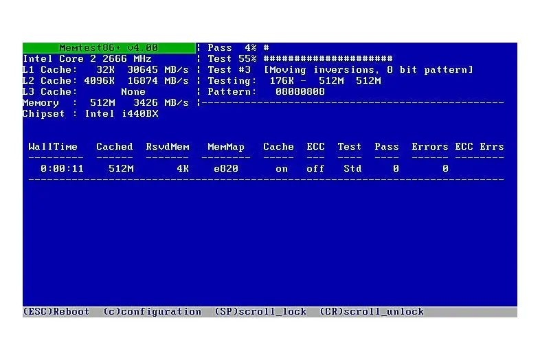 Memtest86 & # 43;  v4.00