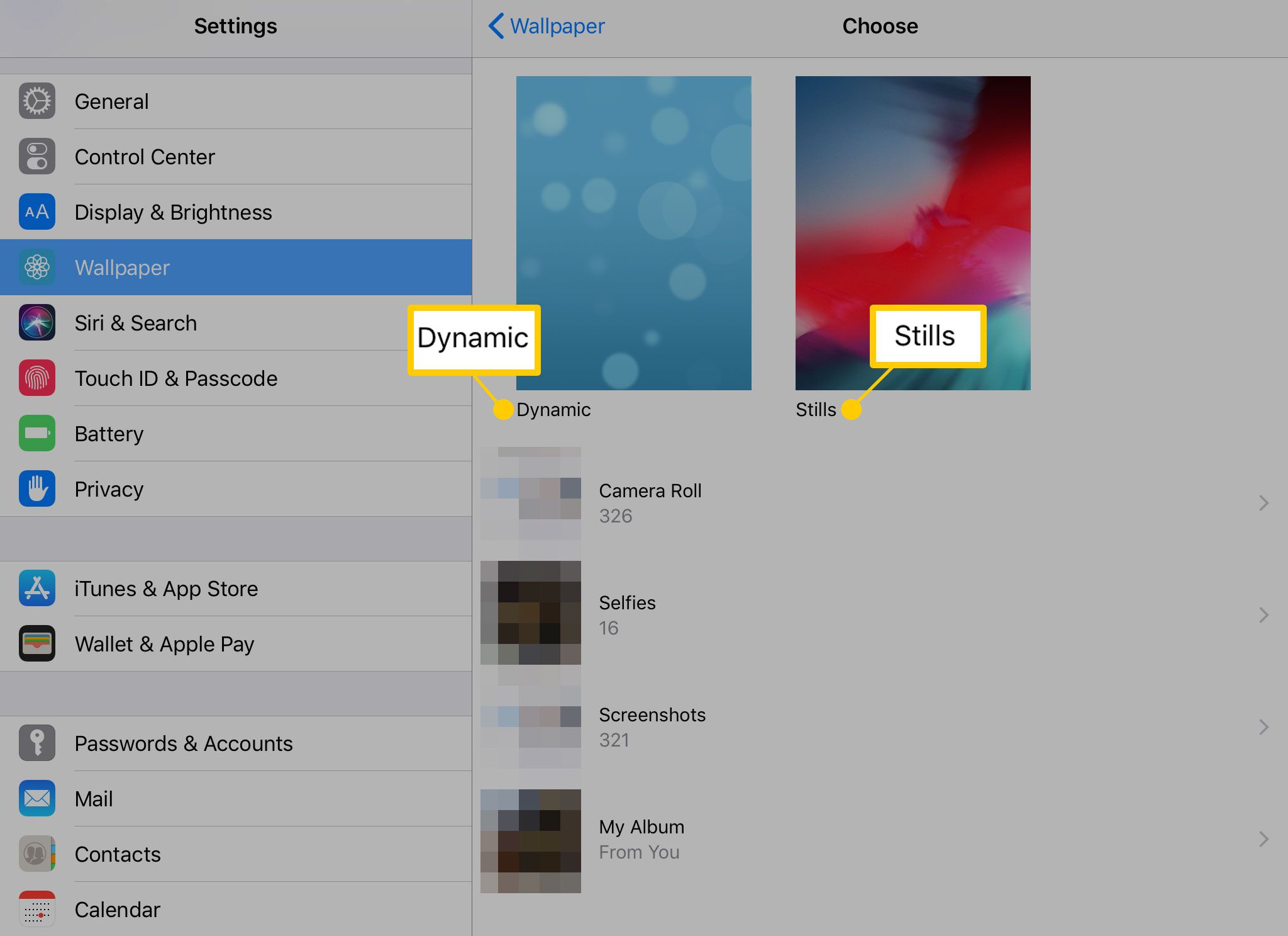 Alternativ för dynamisk bakgrund och stillbilder på iPad