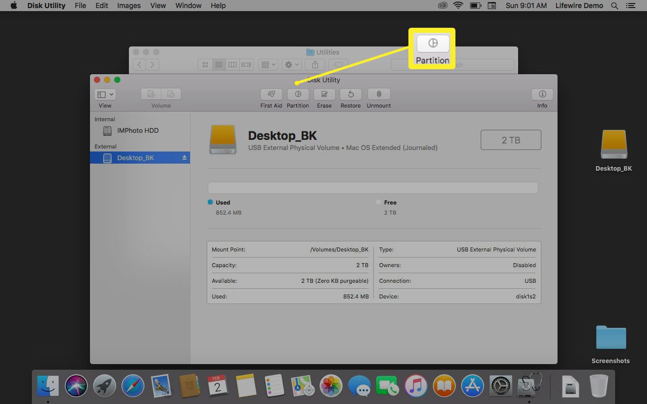 Diskverktygsgränssnittet i macOS