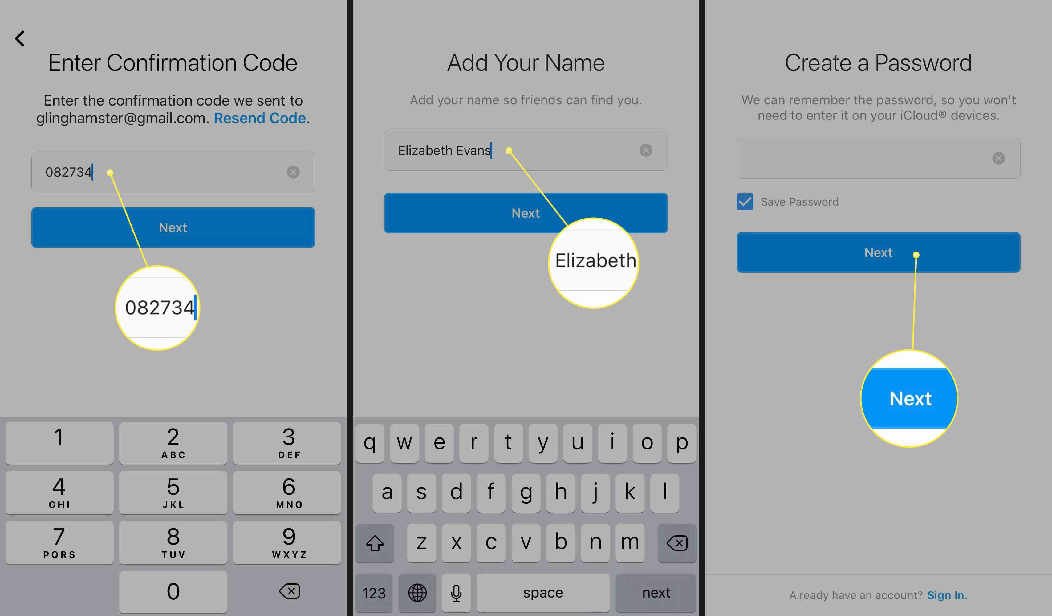 En ny Instagram-användare skapar ett användarnamn och lösenord