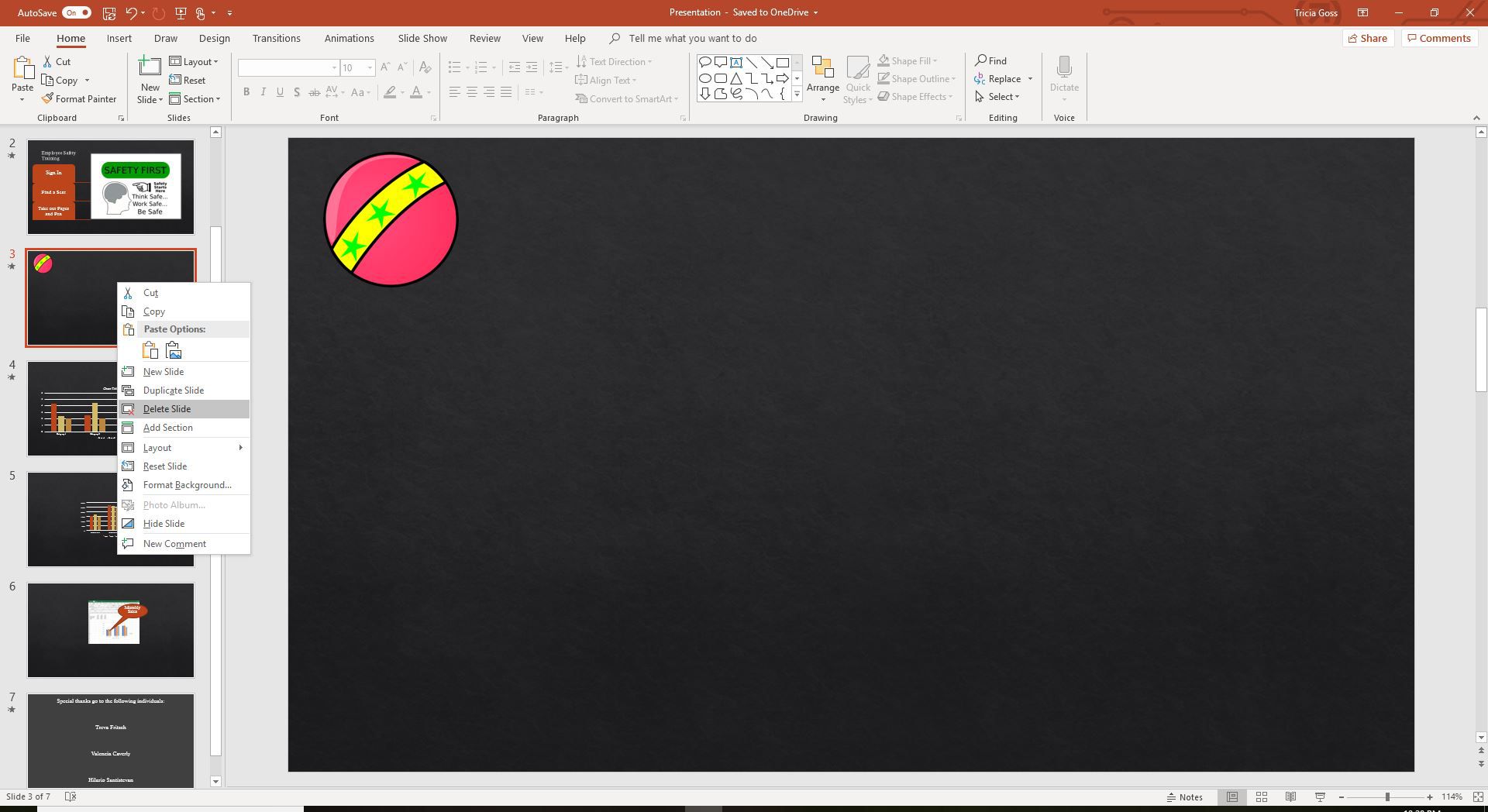 En skärmdump för att ta bort en PowerPoint-bild.