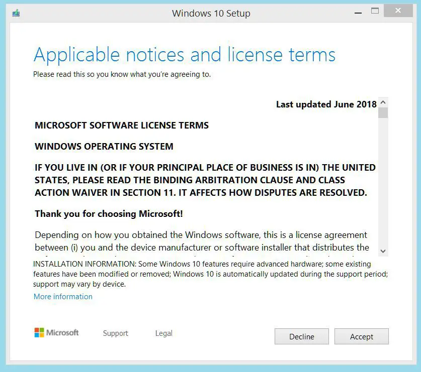 windows 10 uppdatera tillämpliga meddelanden fönster