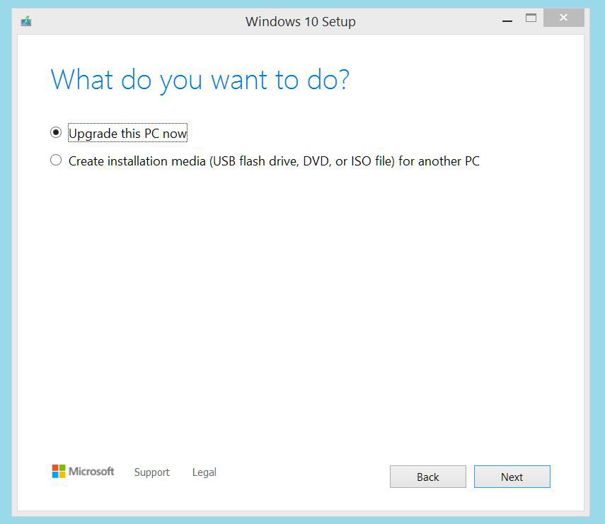 Windows 8 till Windows 10 uppdatering välj pc att uppgradera