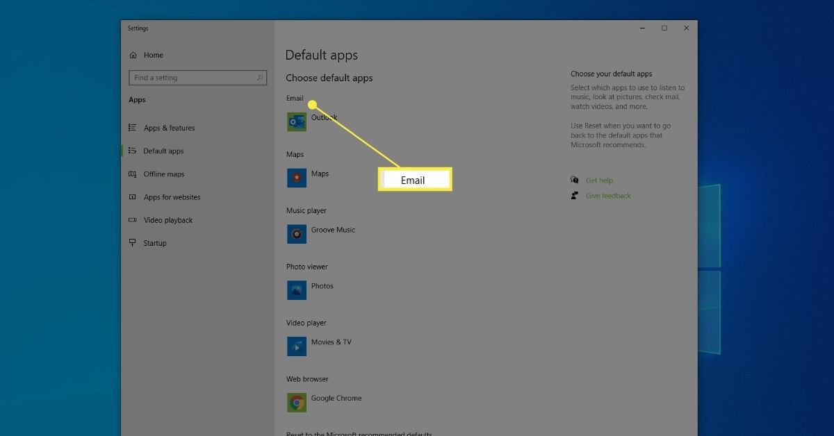 E-post i Windows 10 standardappar