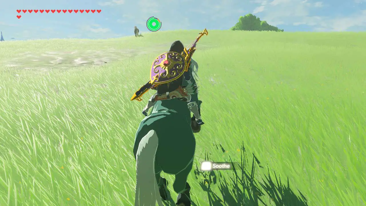Tämja en vild häst i Zelda: Breath of the Wild.