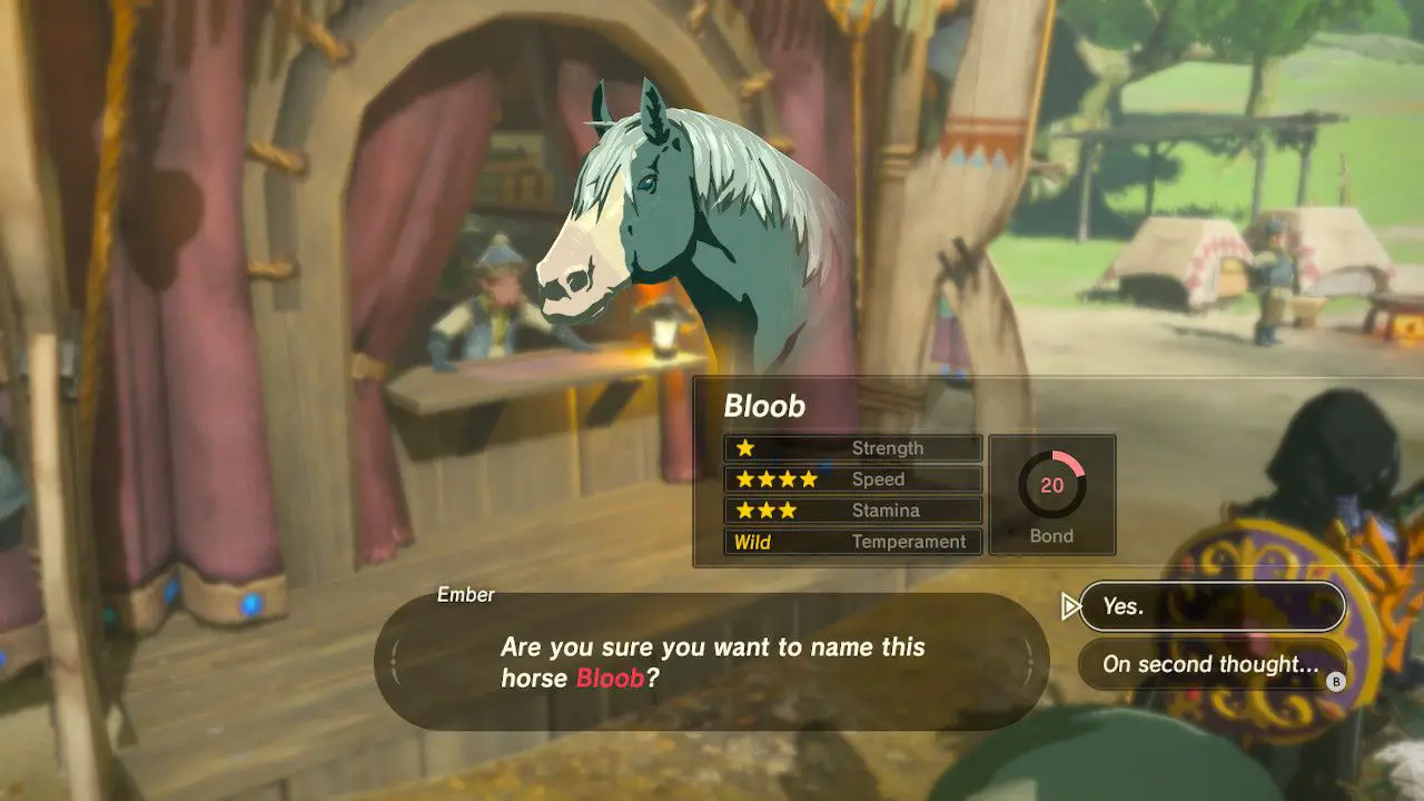 Bekräftar hästnamn i Zelda: Breath of the Wild.