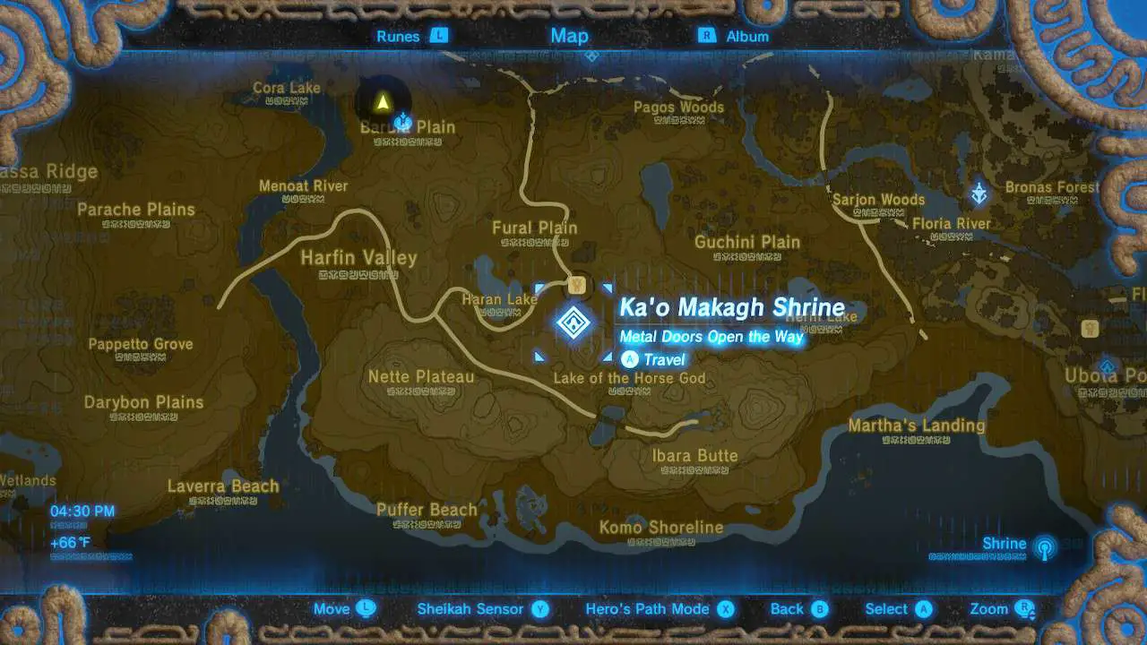 Slingning till Ka'o Makagh Shrine i Zelda: Breath of the Wild.