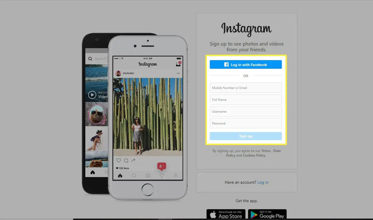 Instagram - skapa ett annat konto på webben
