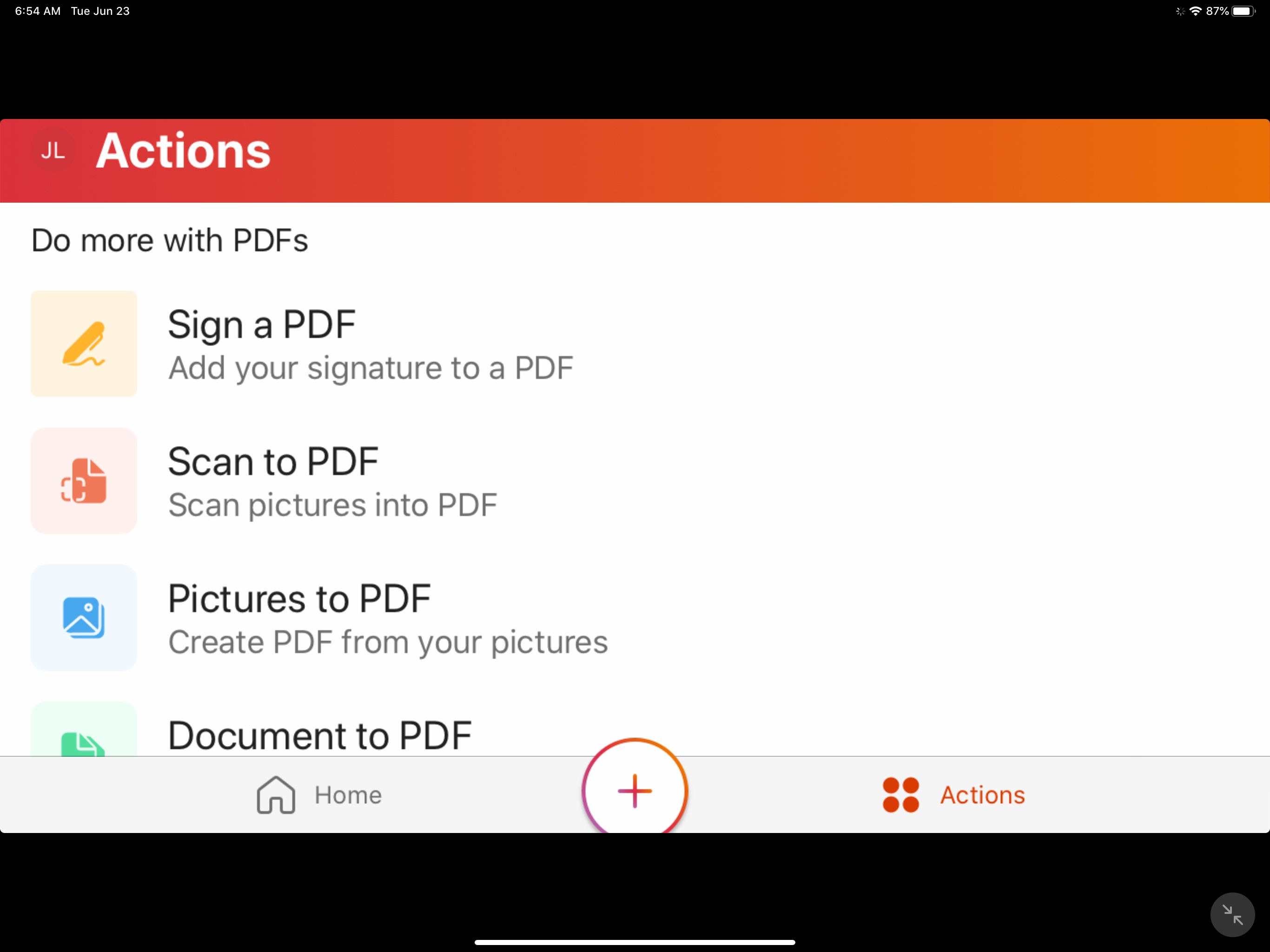 PDF-alternativen i Microsoft Office på iPad.