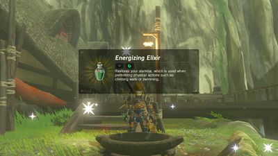 En skärmdump av att göra ett elixir i Legend of Zelda: Breath of the Wild