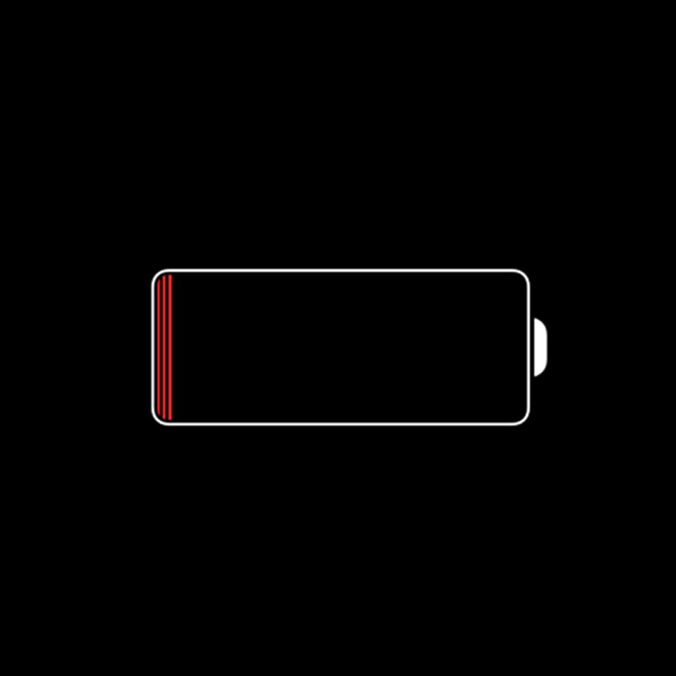 iPhone röd batteri ikon