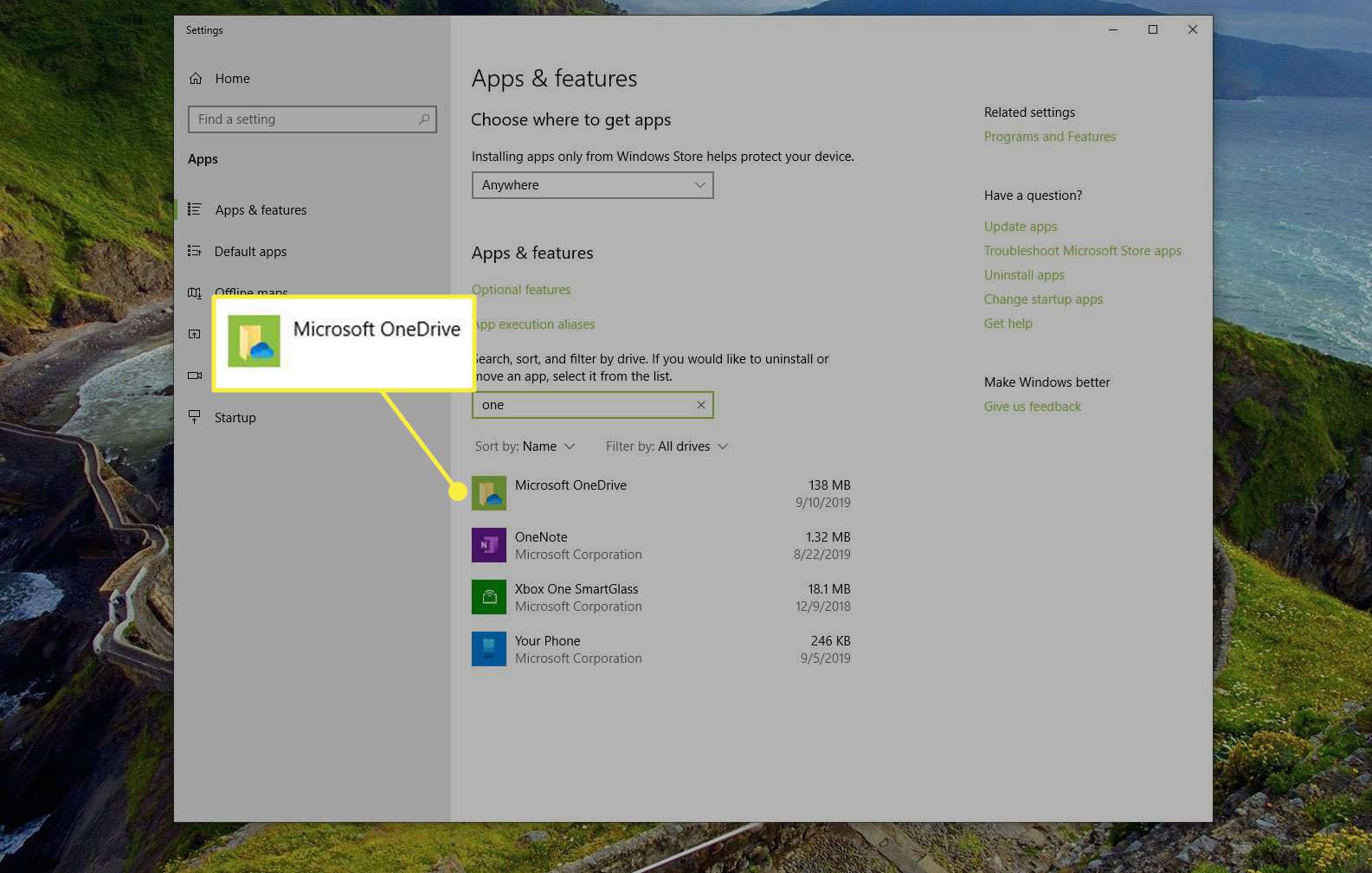 Microsoft OneDrive i appar och funktioner