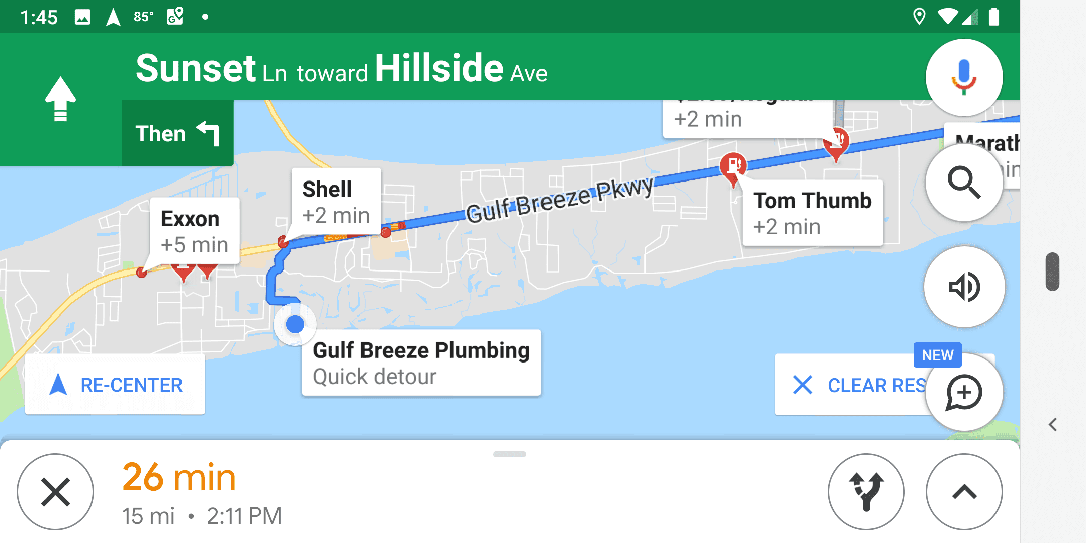 Bensinstationer i Google Maps