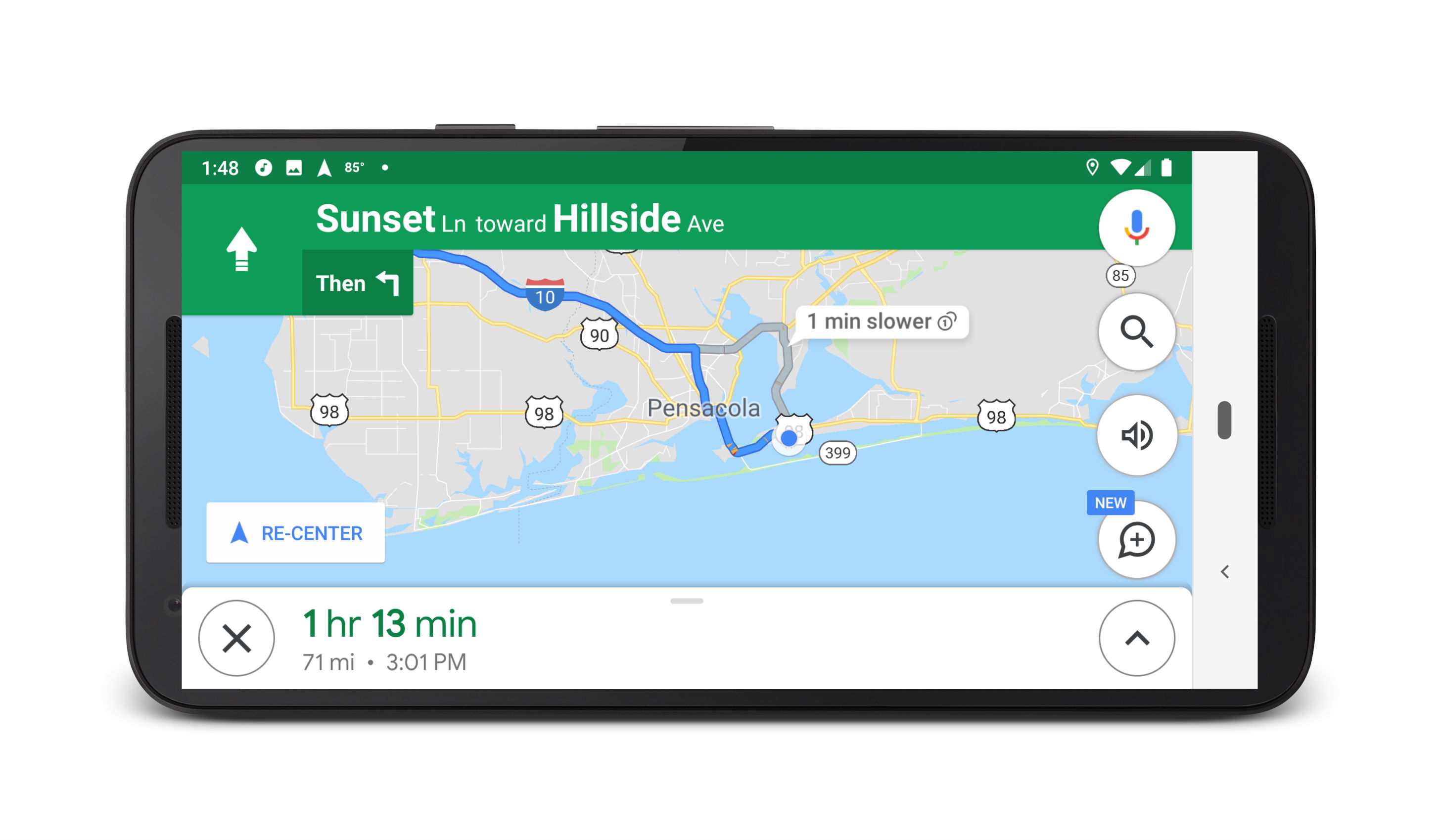 Google Assistant visar alternativa rutter i Google Maps