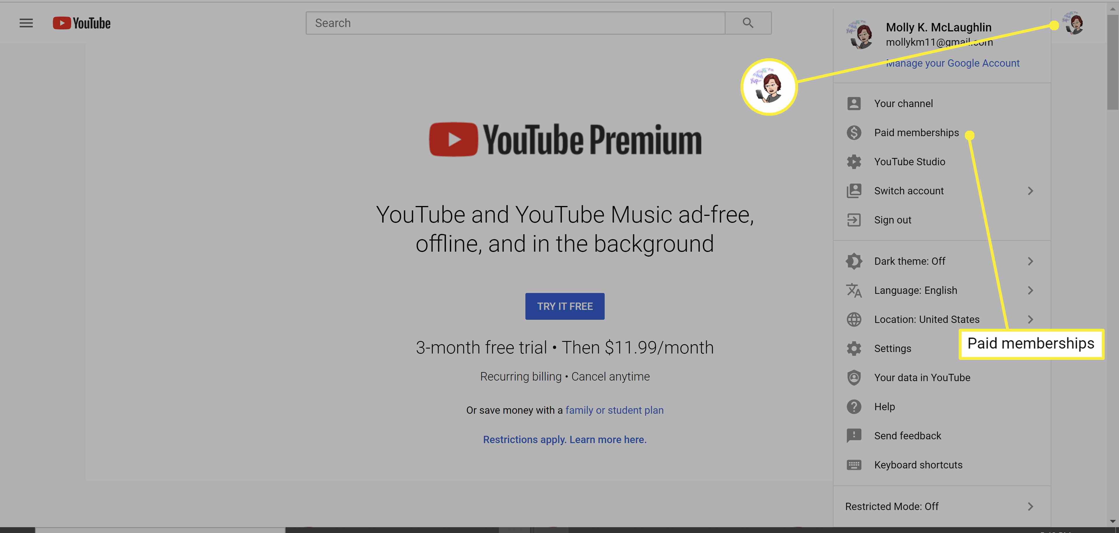 Anmälan till YouTube Premium Studentrabatt.