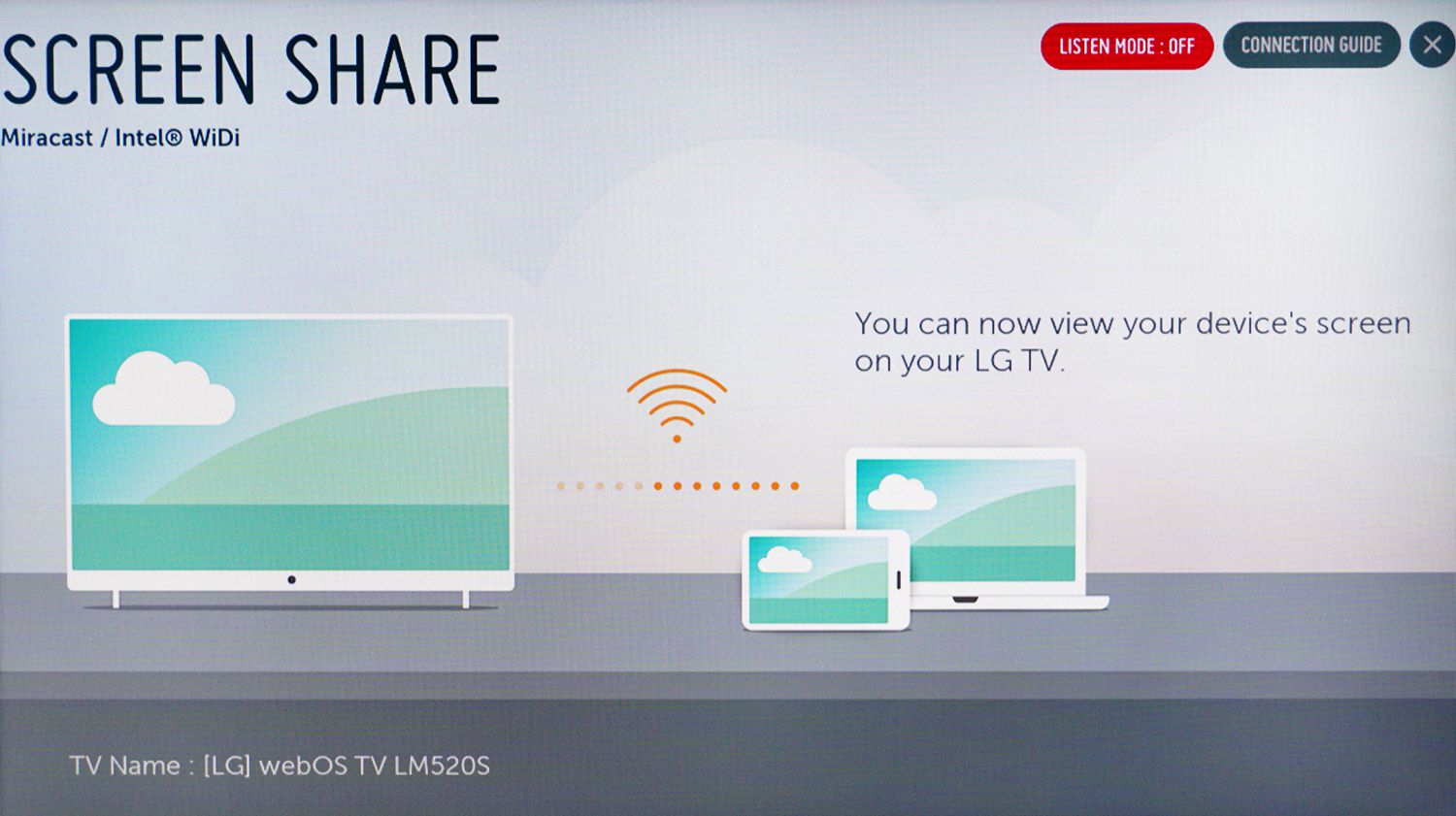 LG Smart TV-skärmdelningsalternativ