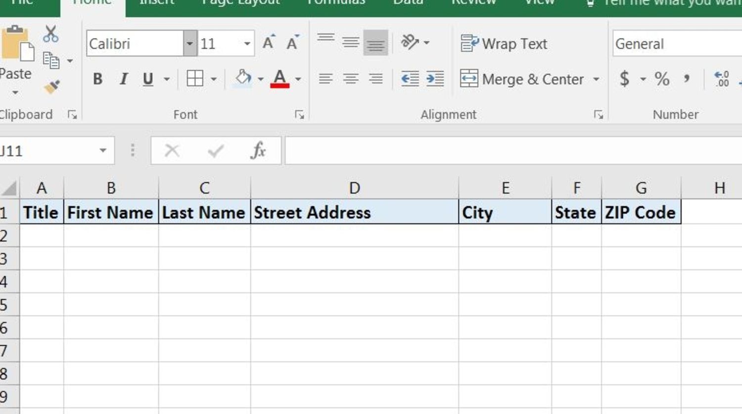 Förbered Excel-kalkylblad - Rubriker