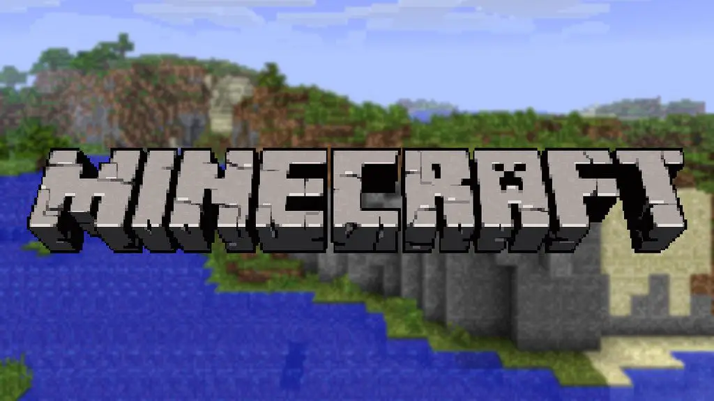 Minecraft-logotyp på skärmen