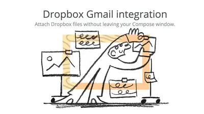 Skärmdump av Dropbox Gmail -integrationsritning