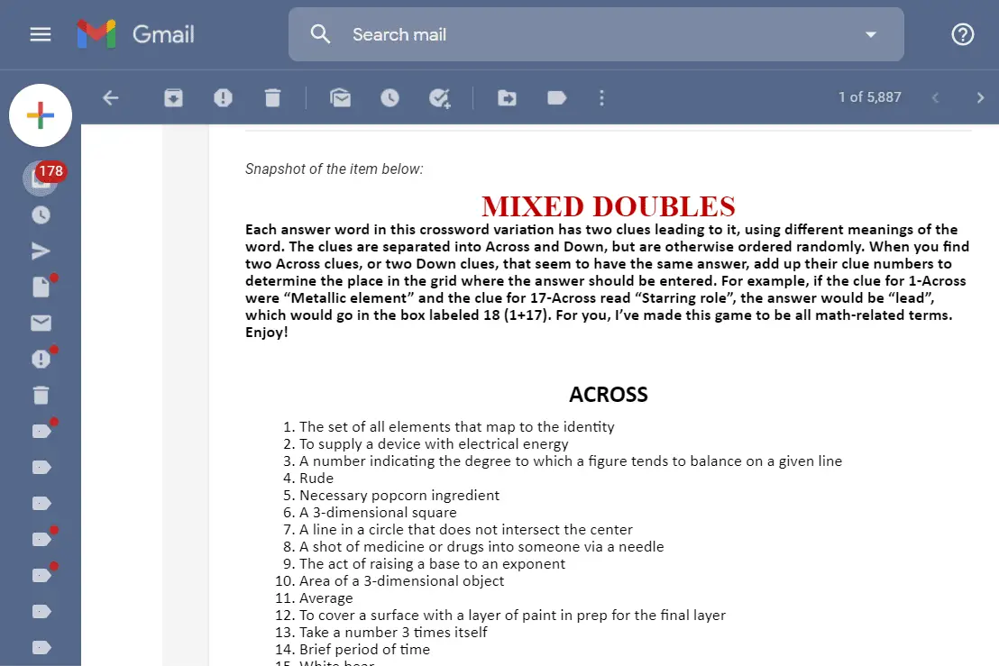Skärmdump av ett Google Doc inbäddat i ett e-postmeddelande