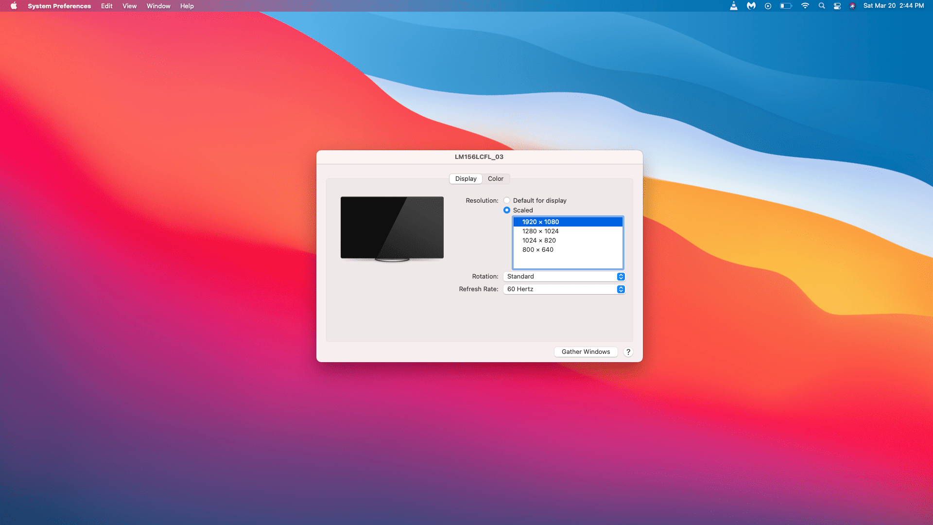 En korrekt konfigurerad dubbelskärm på en Mac.