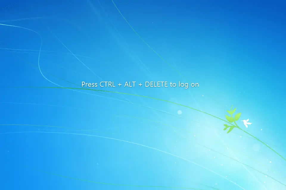 ctrl + alt + del-skärmen i Windows 7