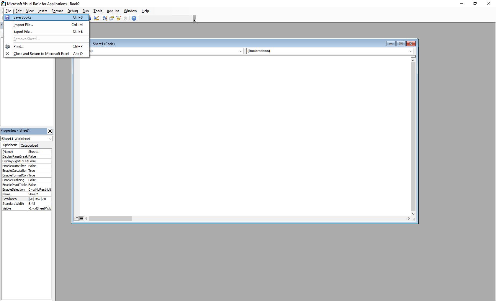 MS Visual Basic för applikationer i Excel