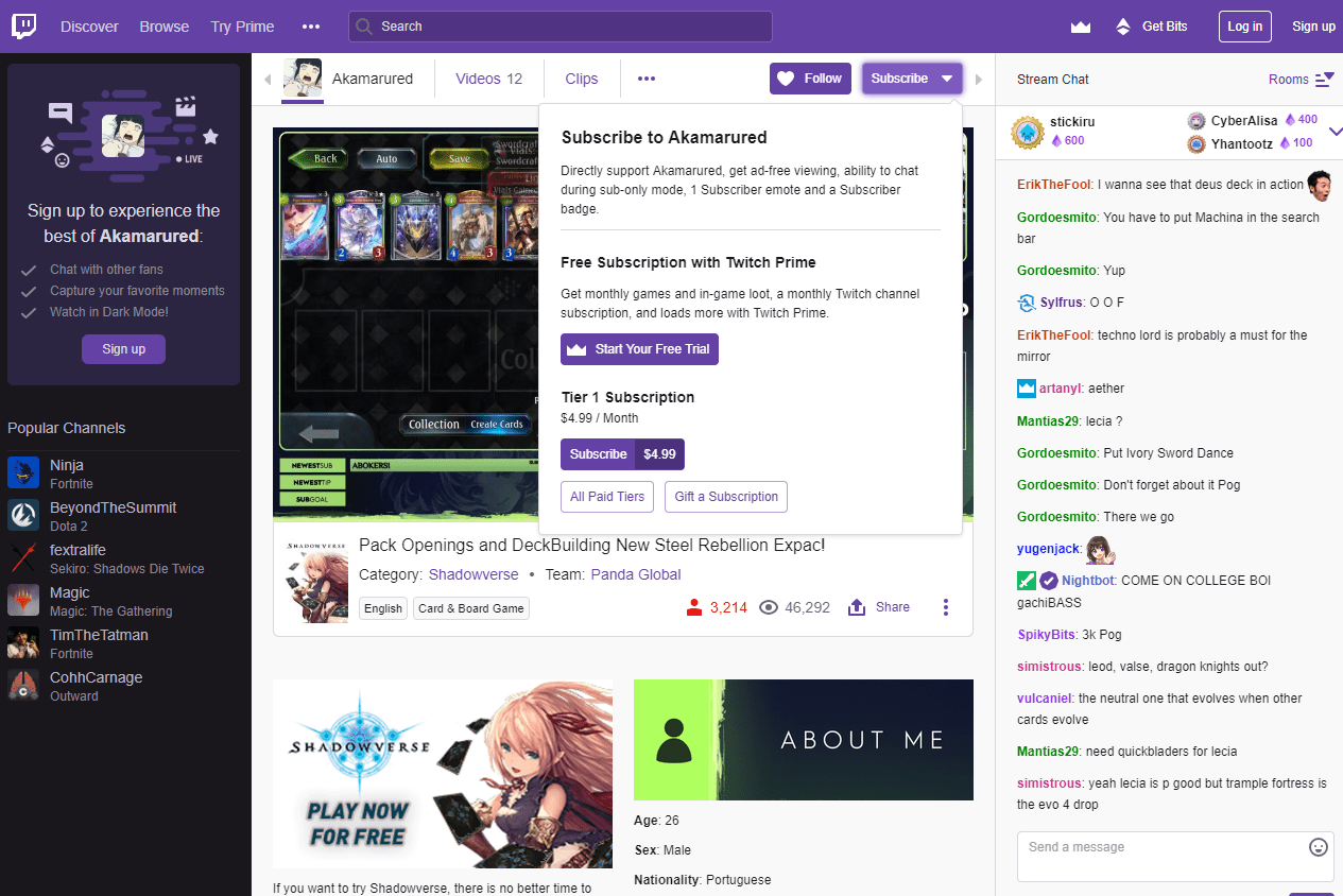 Starta din gratis provknapp för Twitch Prime