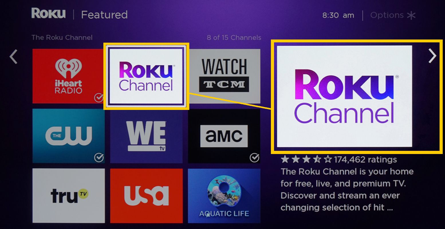 Roku Device Streaming Channels - Roku Channel hittades
