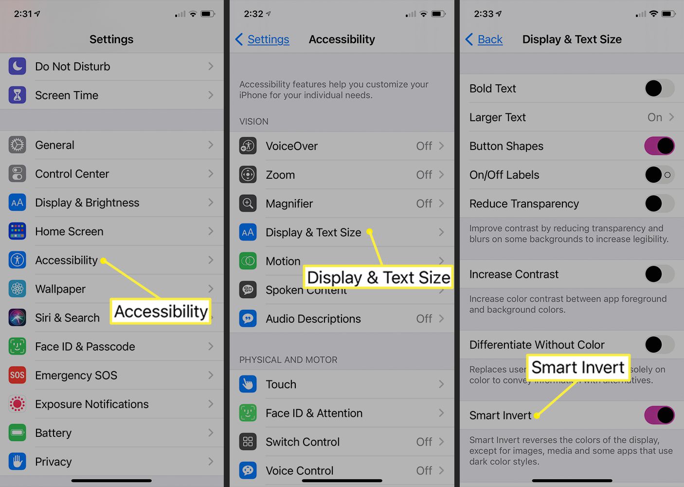 iPhone-väg till Smart Invert i iOS 14
