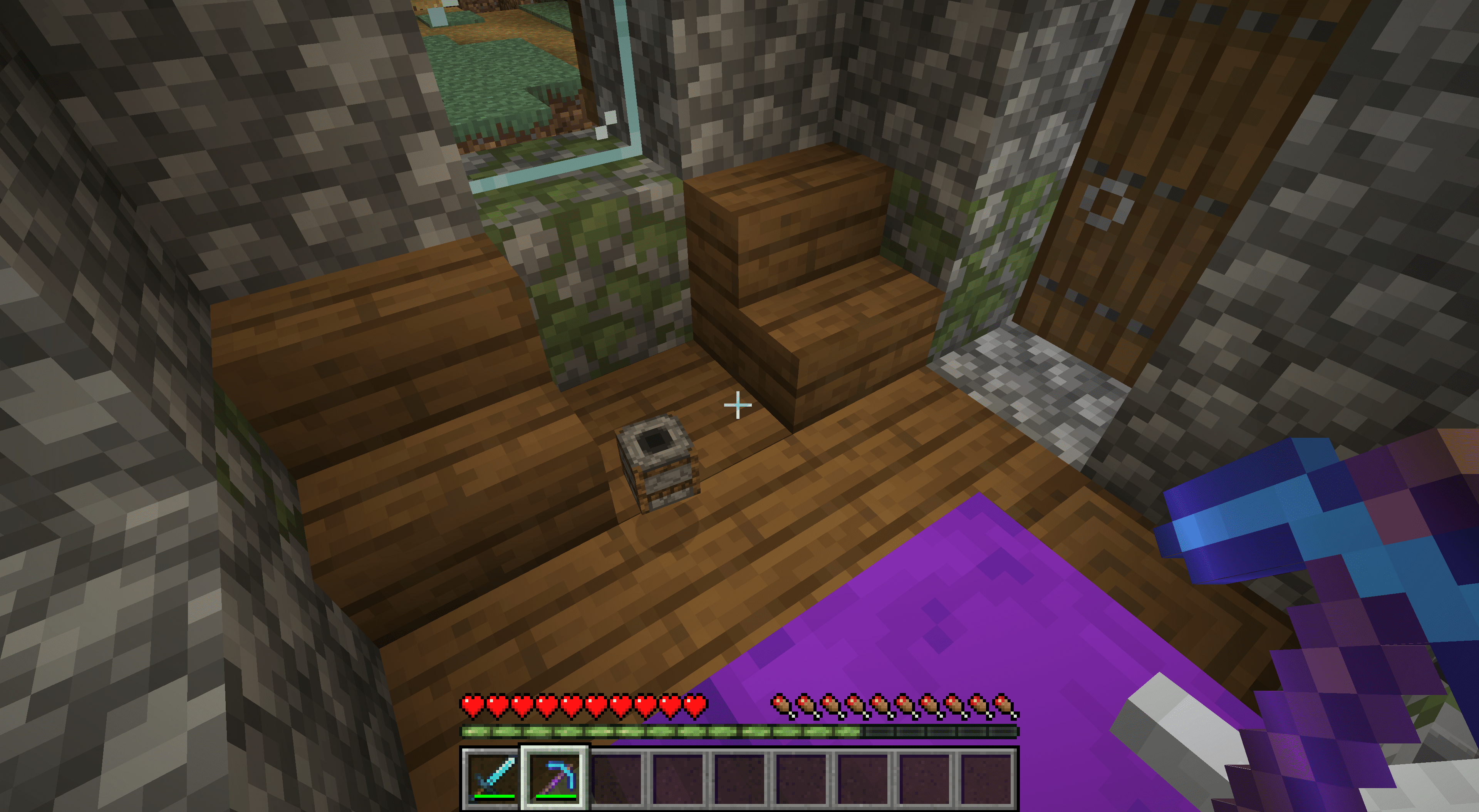 En utvinnad rökare i ett slaktarhus i Minecraft.
