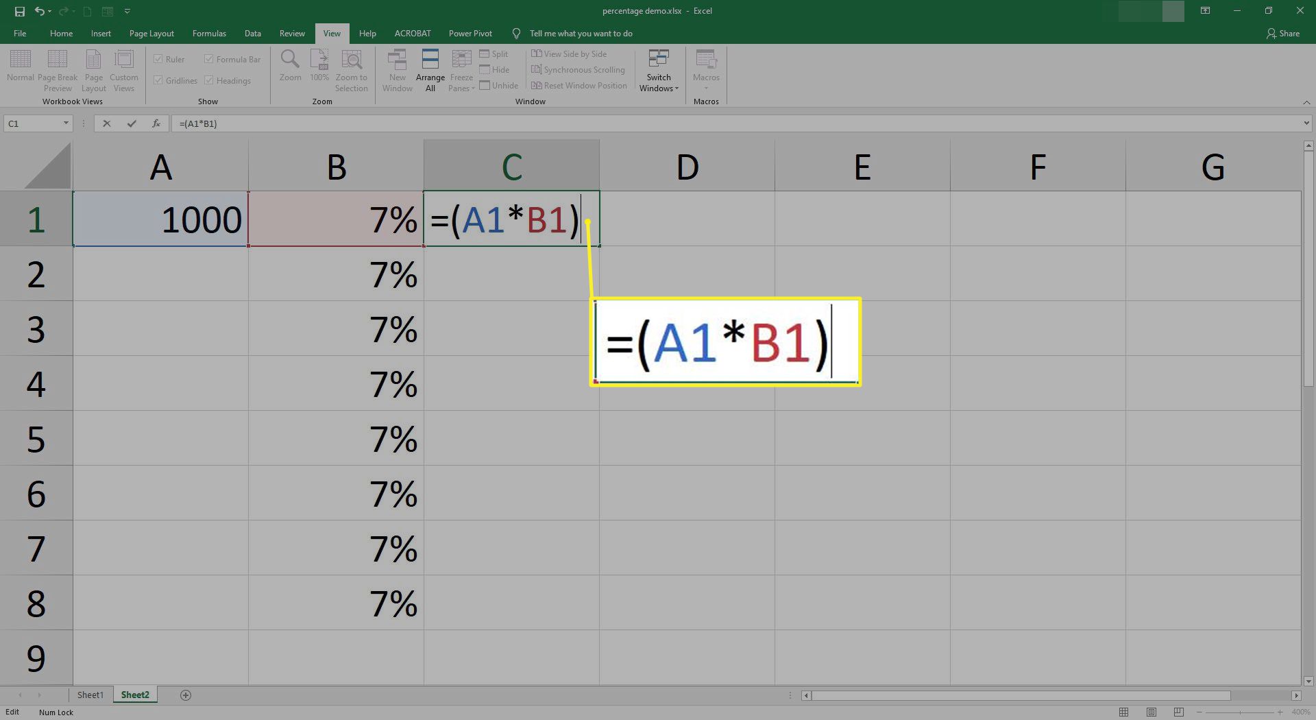 Ange en formel i Excel