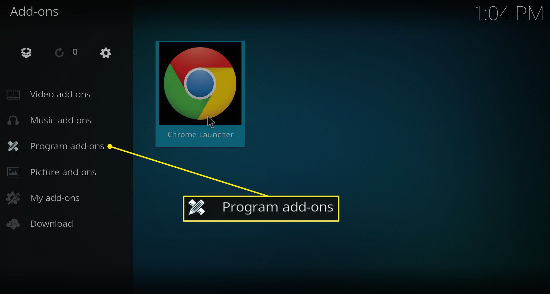 Chrome Launcher Kodi-tillägg
